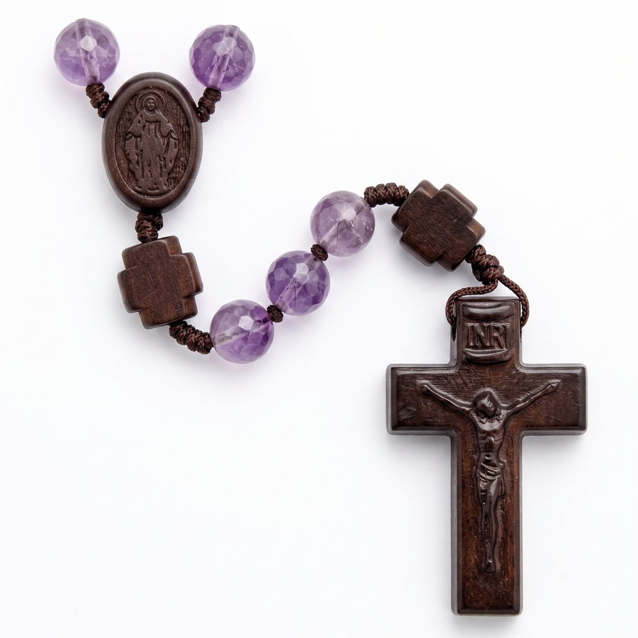 The Christ the King Amethyst Rosary