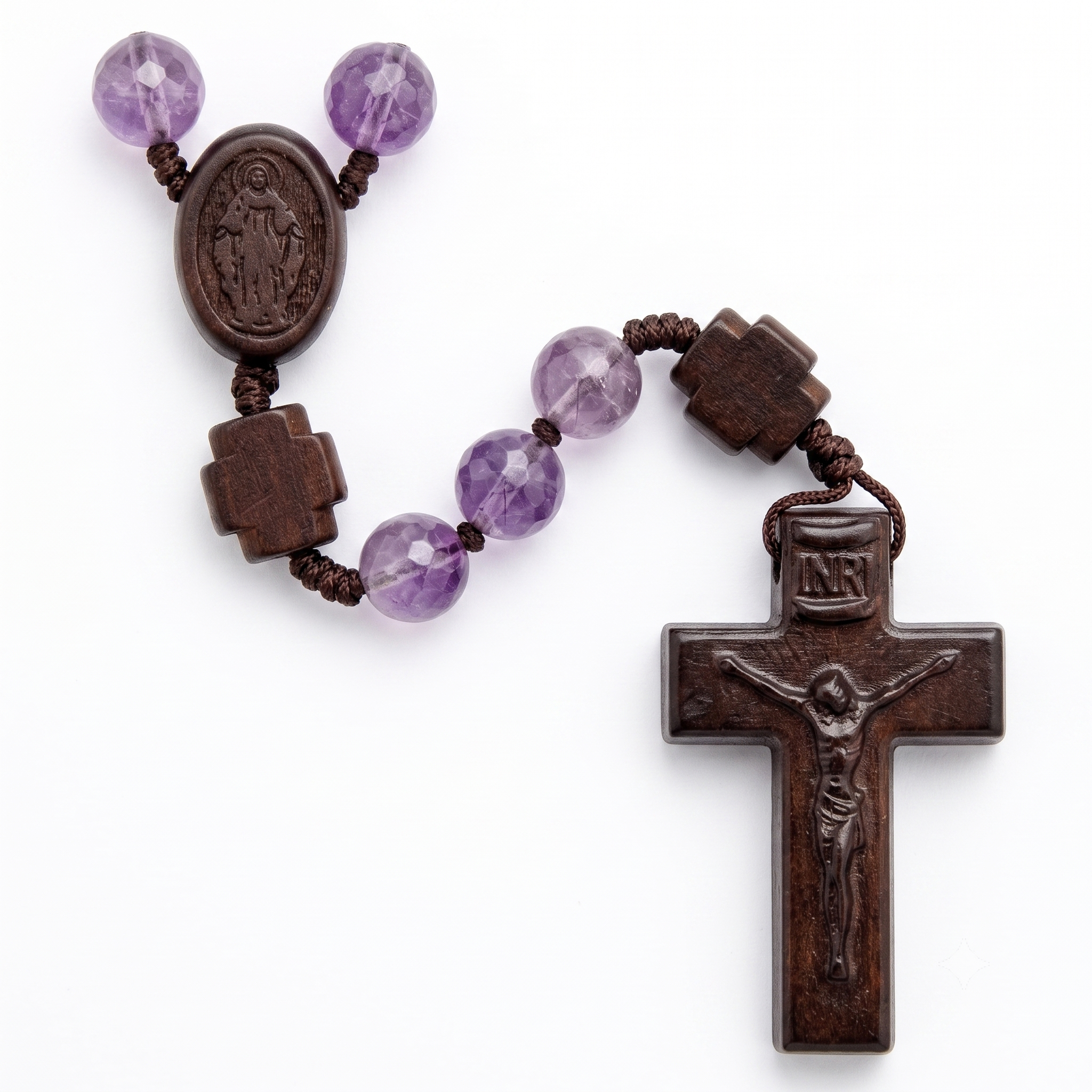 The Christ the King Amethyst Rosary