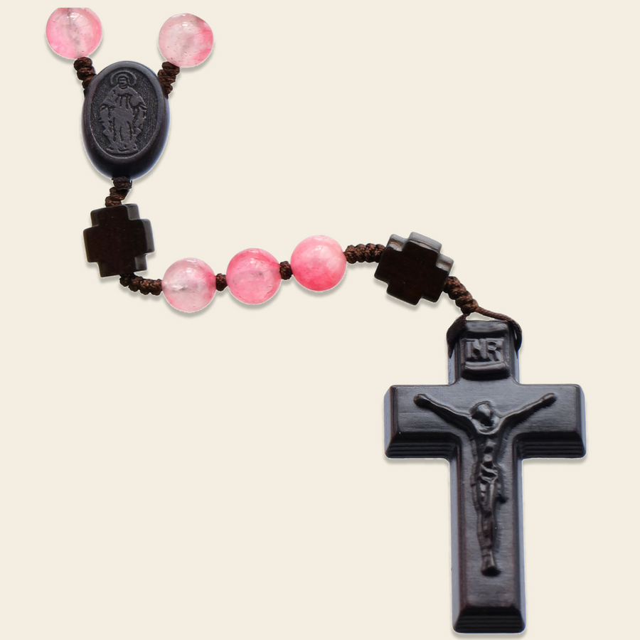 The St. Thérèse Pink Jade Rosary